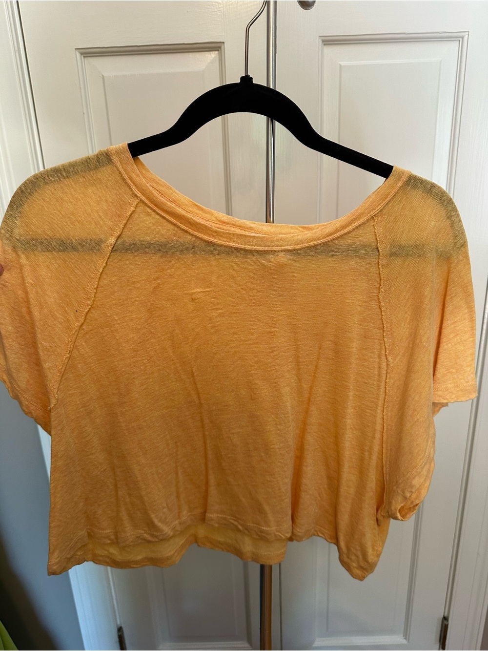 We The Free Lightweight Mango Yellow Crop Tee